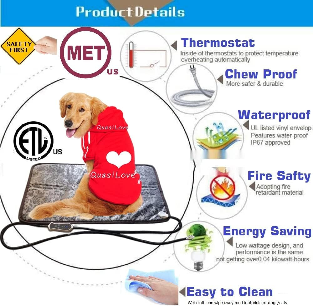 XXL Heating Pad for Large Dog Bed Outdoor or Home Electric Heating Mat OnBeat